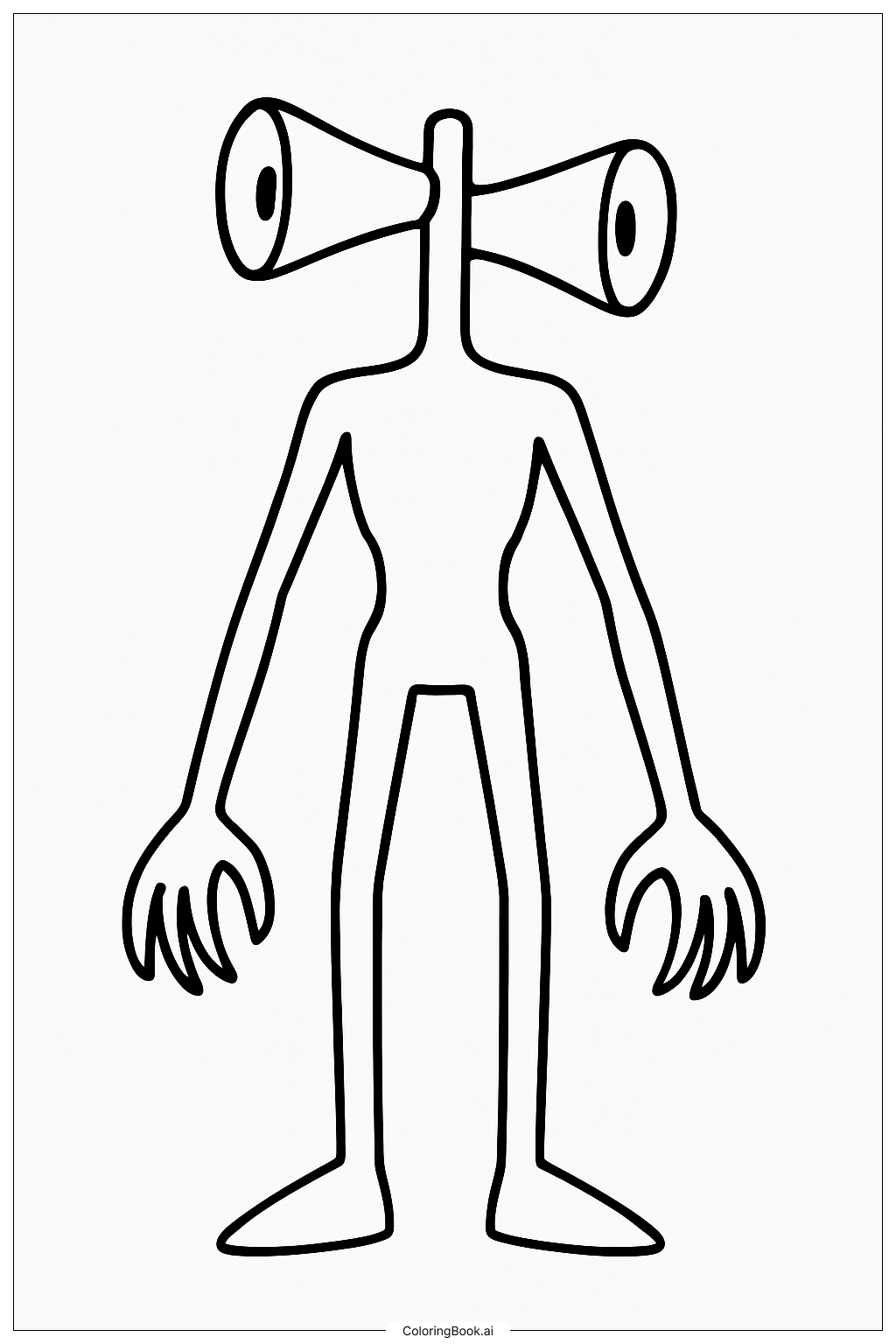  Page de coloriage Design Minimaliste de Siren Head 