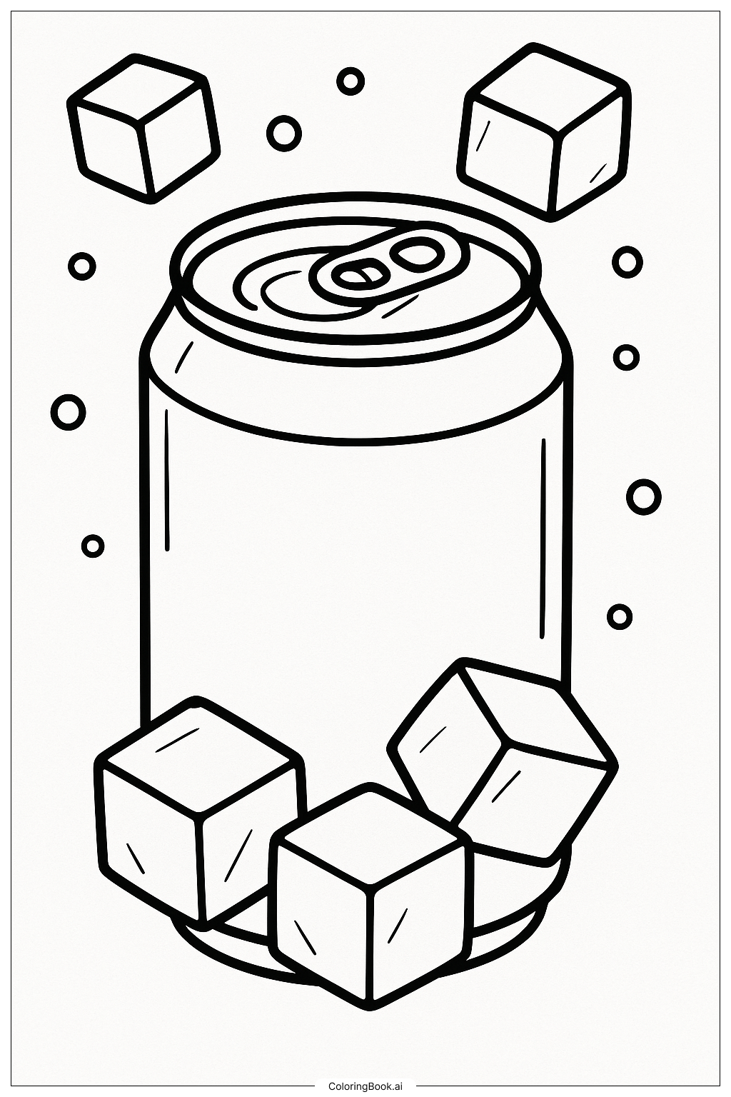  A Soda Pop Can With Ice Cubes Coloring Page 