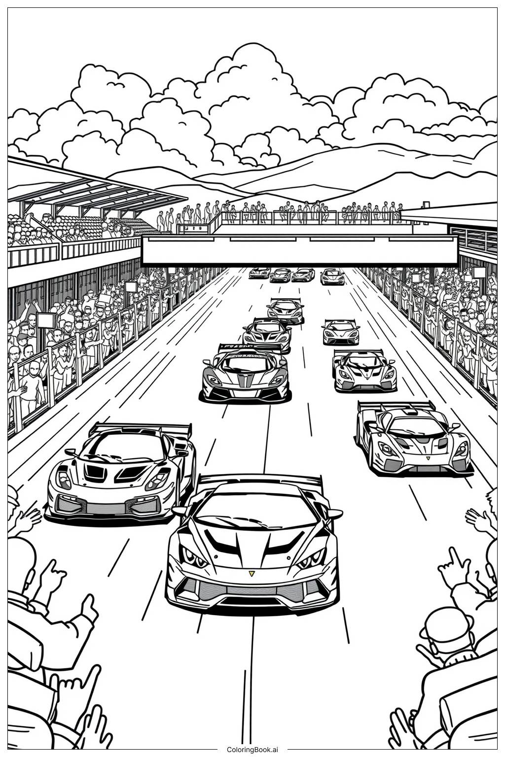  Page de coloriage Compétition Ultime de Supercar-2 