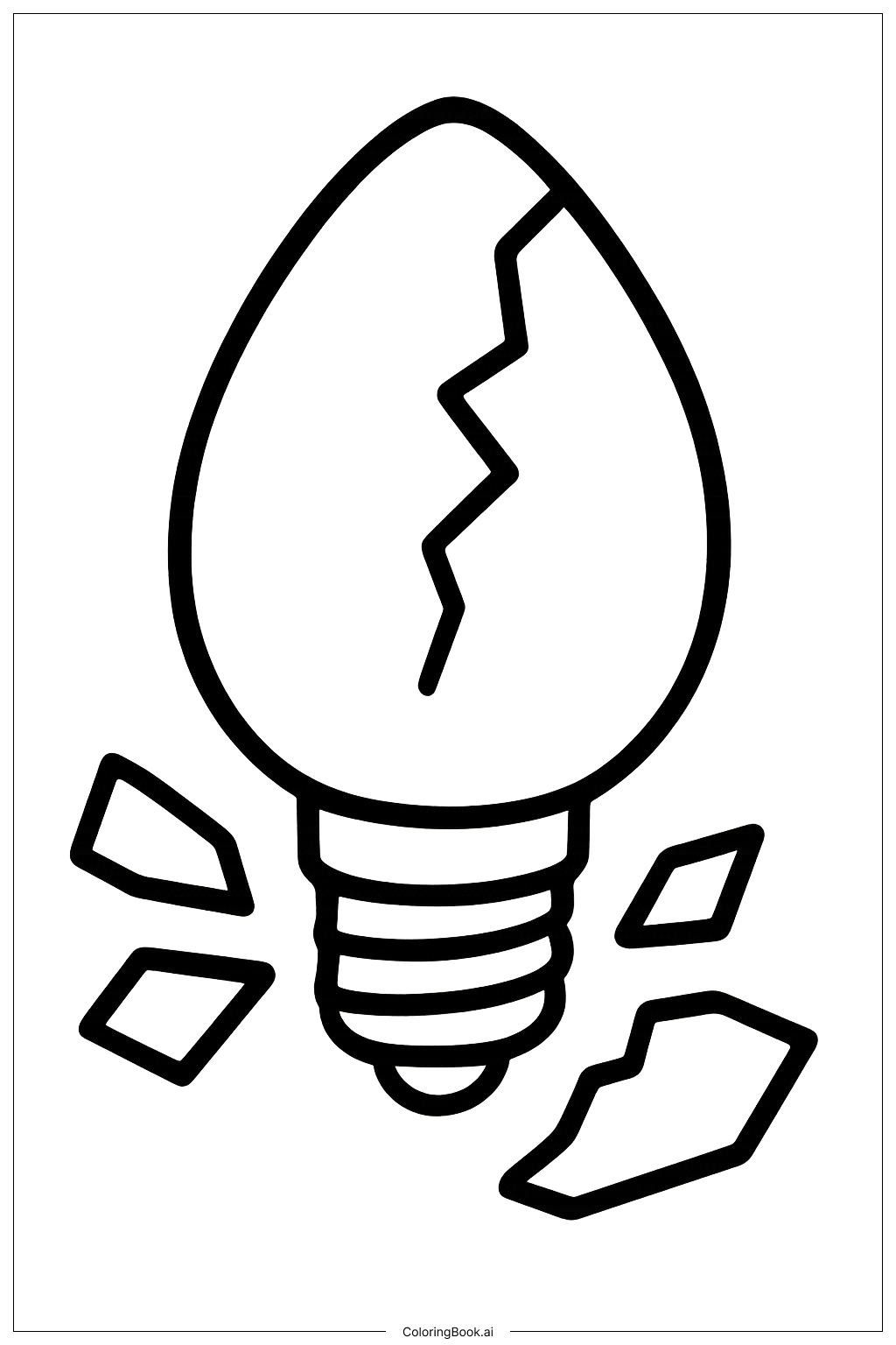  깨진 크리스마스 전구 유리 색칠공부 페이지 