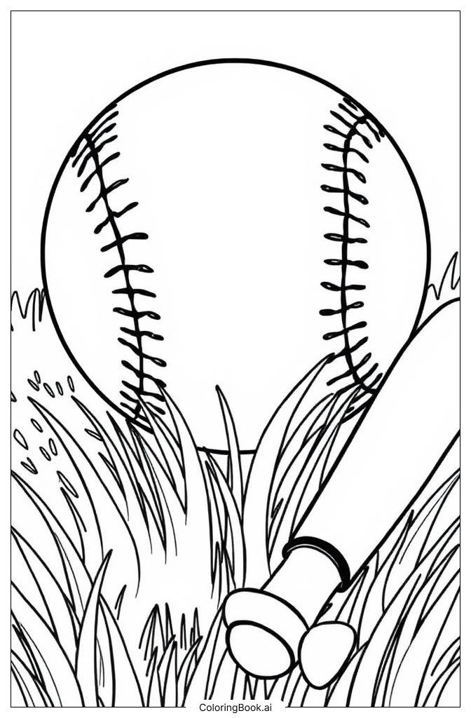  Page de coloriage baseball réaliste 