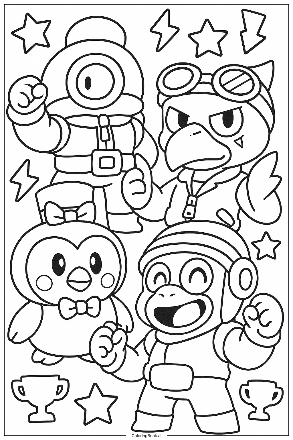 Legendary Brawlers Brawl Stars Coloring Pages