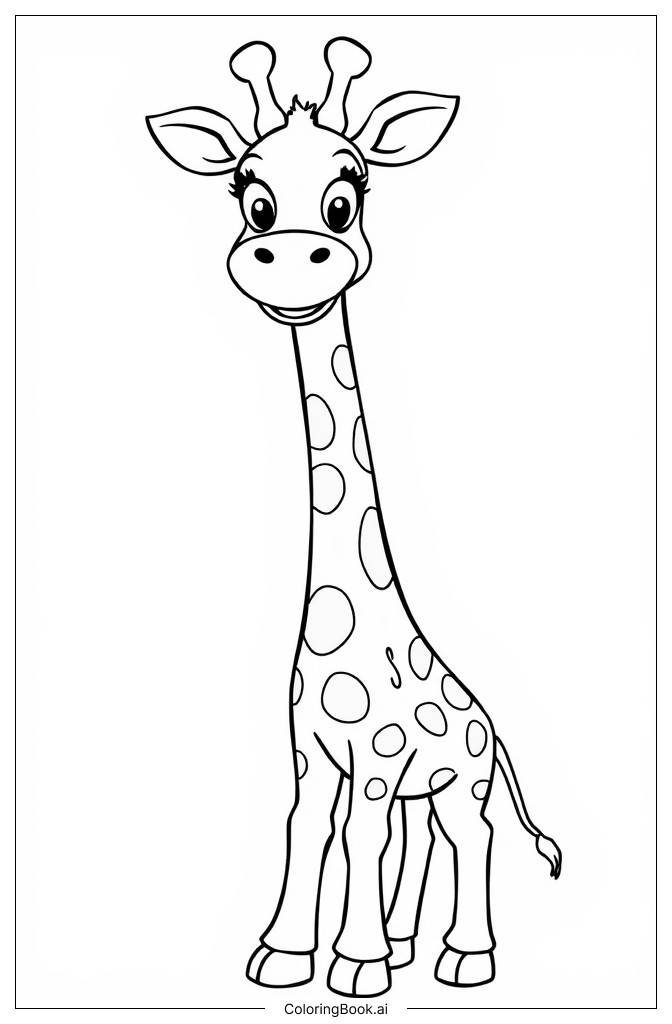  Página para colorir de geoffrey, a girafa 