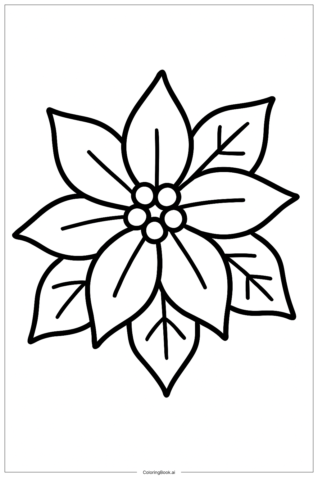 A Single Poinsettia Bloom