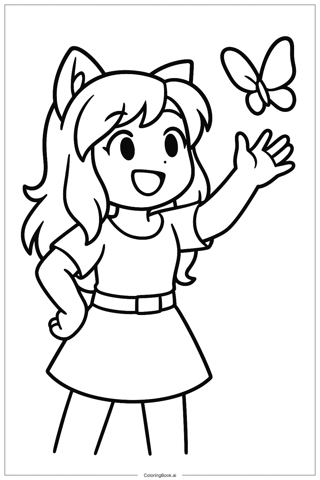  Aphmau Catching A Butterfly Coloring Page 