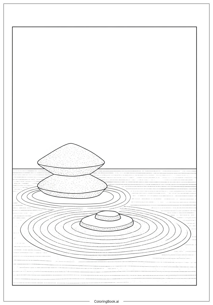 Zen Garden Mindfulness With Raked Sand