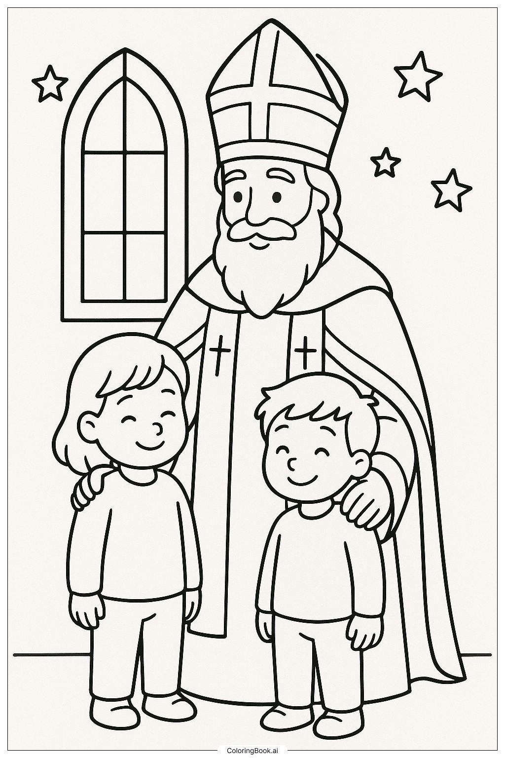 어린이들을 위로하는 성 니콜라스 색칠공부 페이지