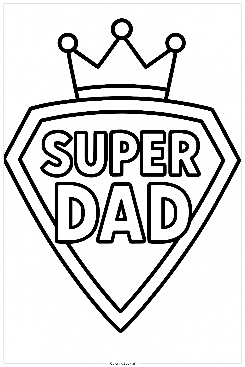 Fathers Day Super Dad Logo Coloring Page