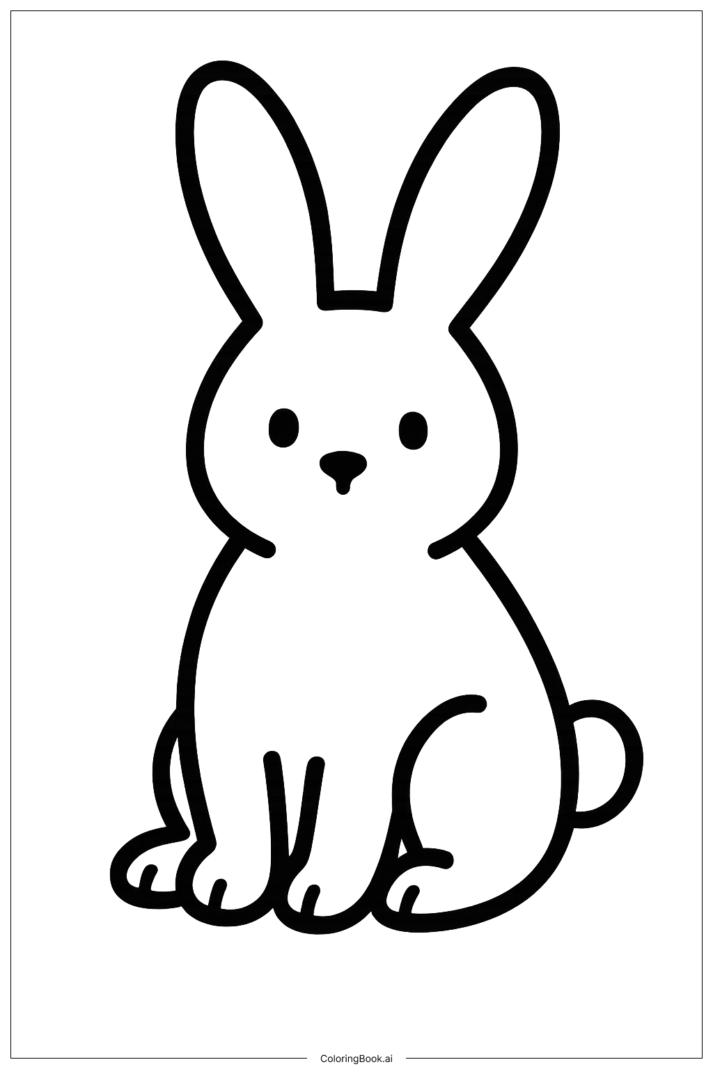 Simple Easter Bunny Outline Coloring Page