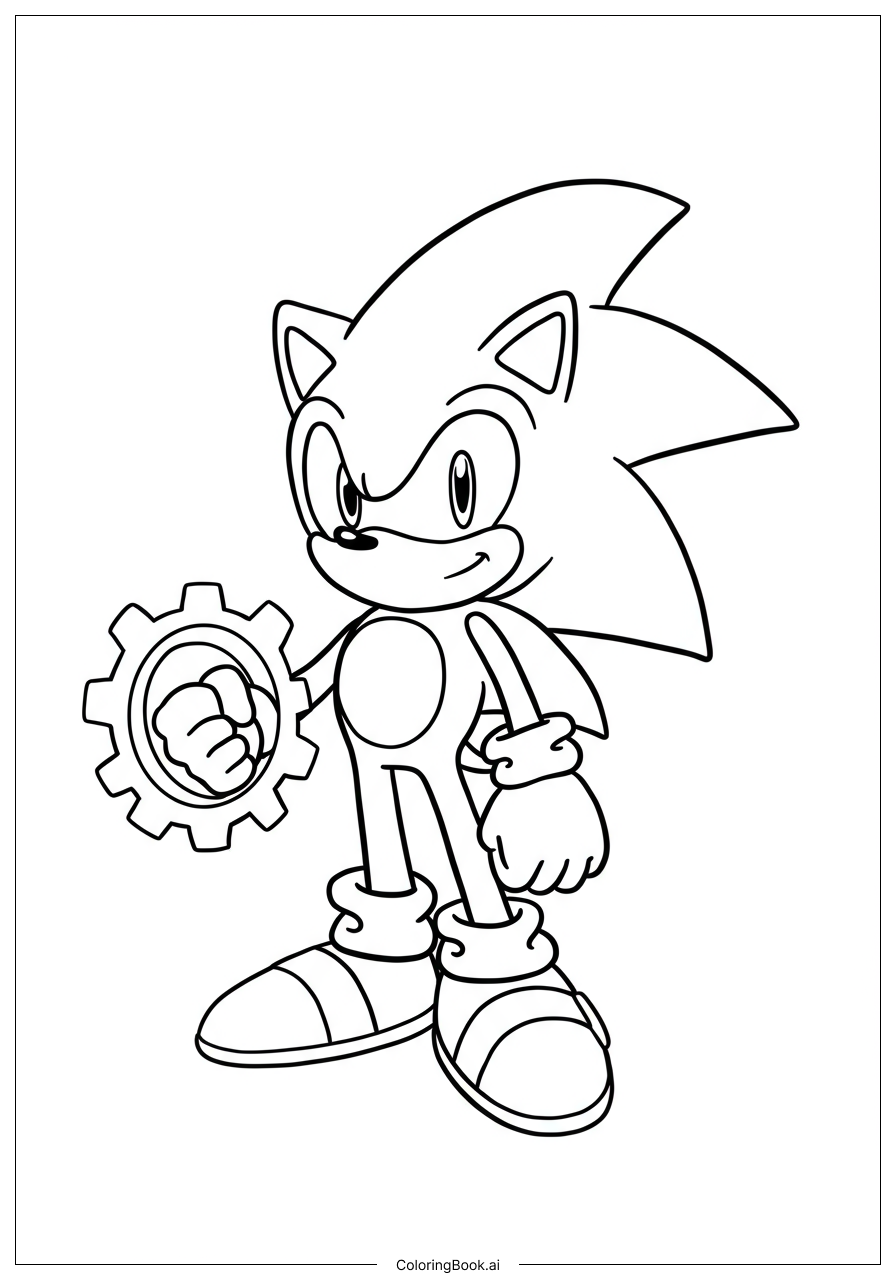  Page de coloriage Sonic Forces Avatar Avec Équipement Personnalisé 