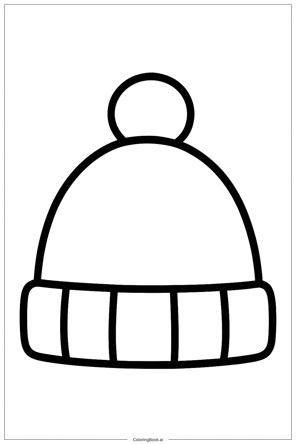 Página para colorear de Gorro de Invierno Feliz