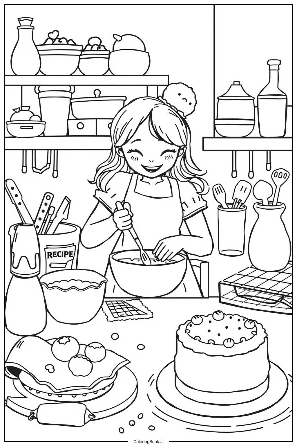  Cake Baking Adventure-2 Coloring Page 