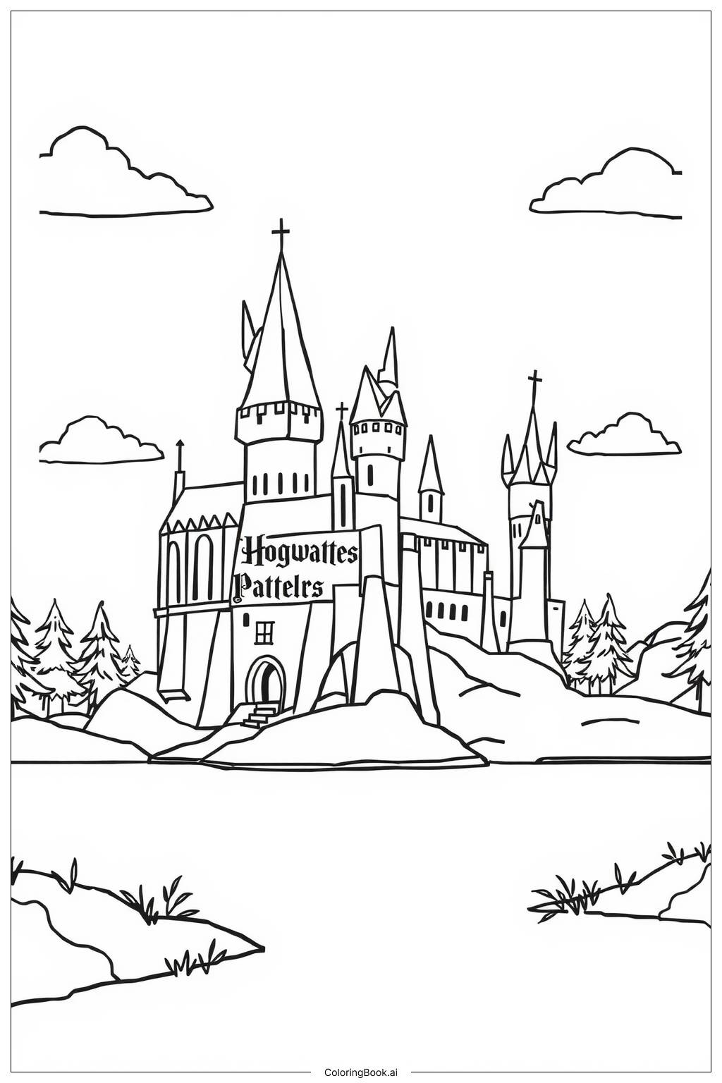  harry potter hogwarts castle detailed Coloring Page 