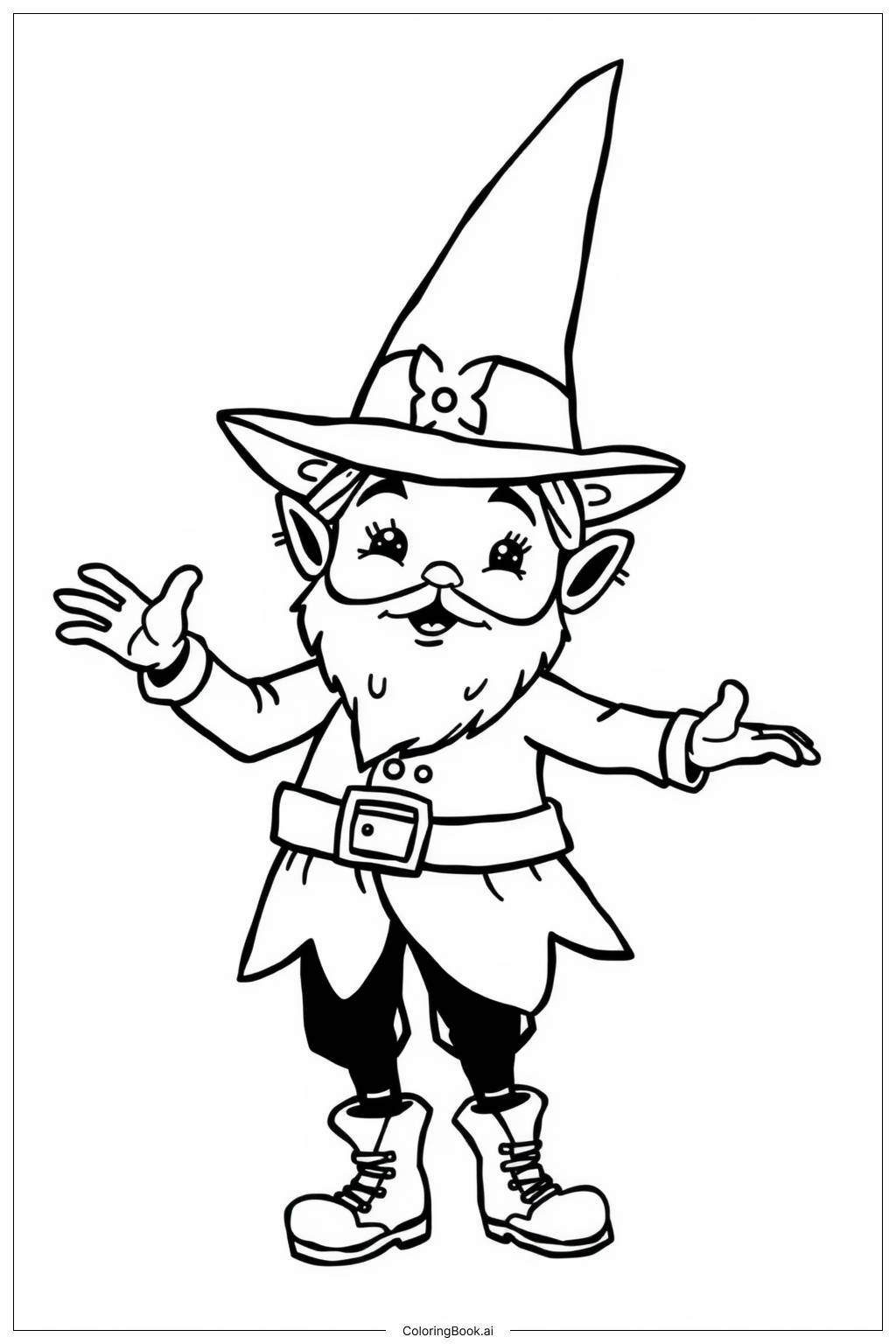  Leprechaun dancing on a rainbow Coloring Page 