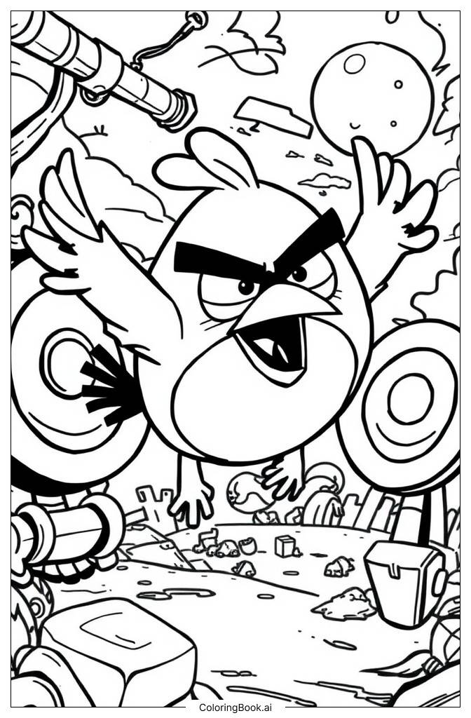  Página para colorear de Angry Bird 