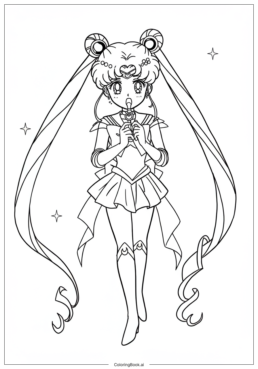 Trang tô màu Sailor Moon Mở Khóa Sức Mạnh Ánh Sao