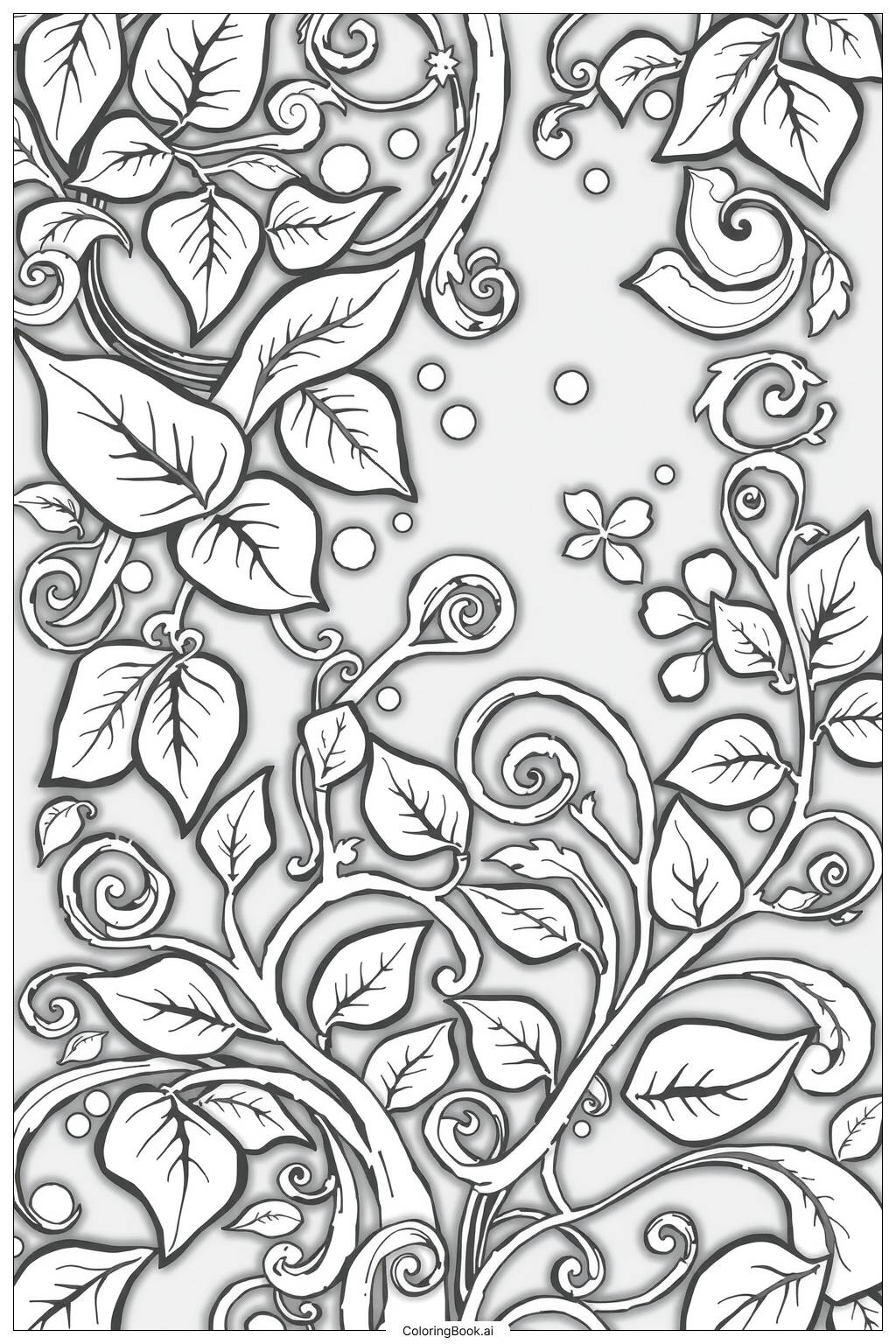  Leaf Arrangement in a Spiral Coloring Page 