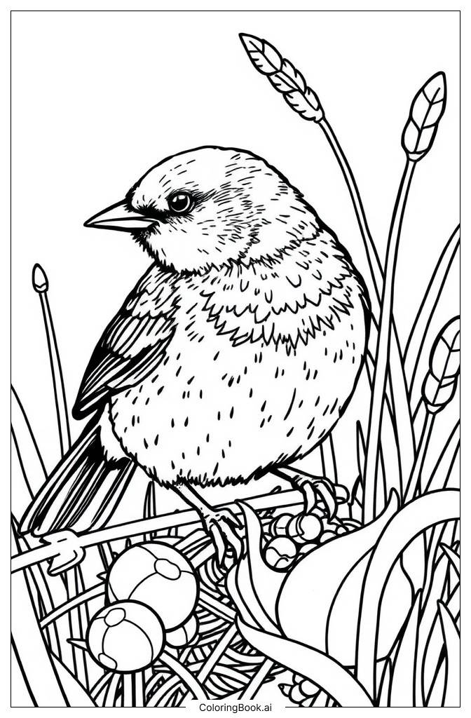  Realistic Bird Coloring Page 