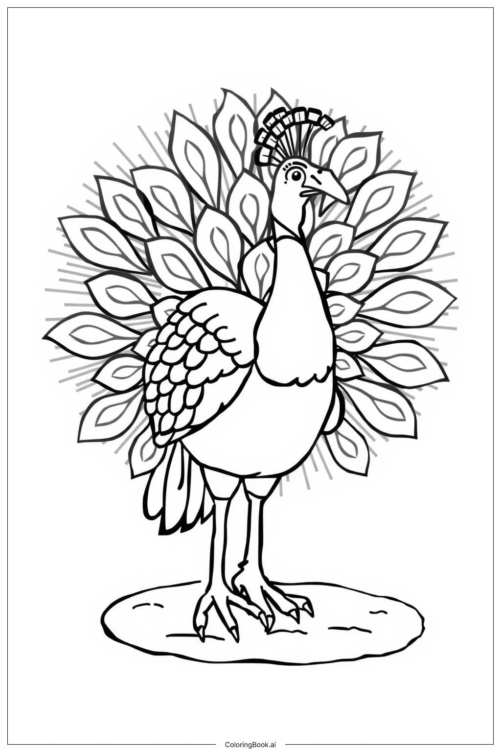  peacock in sunlight Coloring Page 