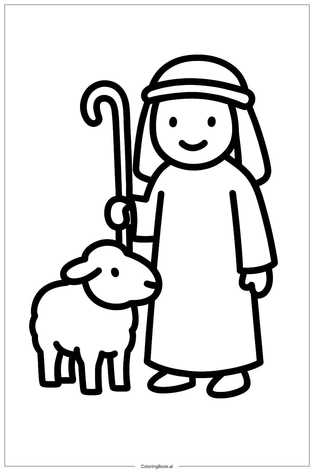  Krippenlamm mit Hirten Ausmalseite 