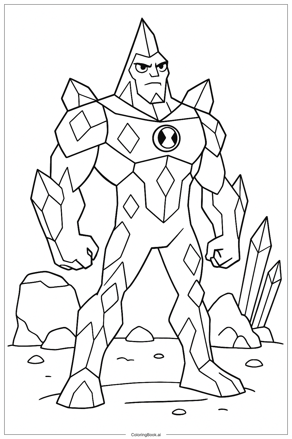 Ben 10 結晶鑽石頭著色頁
