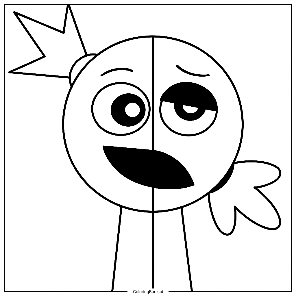  Sprunki's two characters combined Coloring Page 