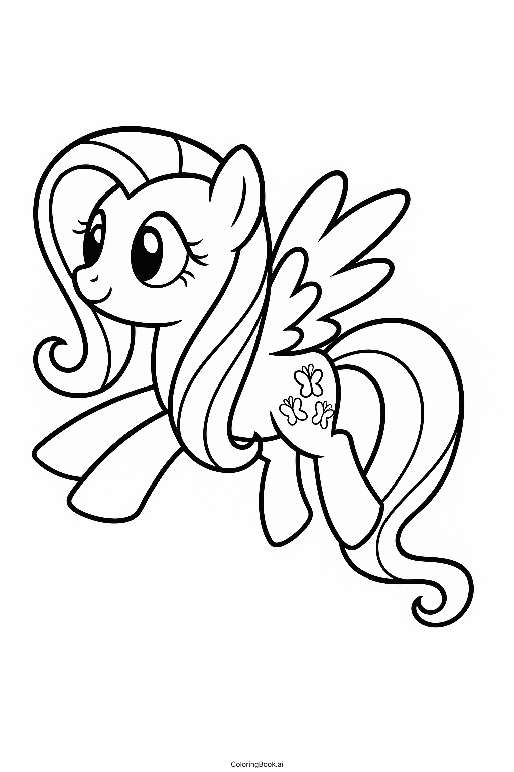 Trang tô màu Tư Thế Bay Đơn Giản của Fluttershy 