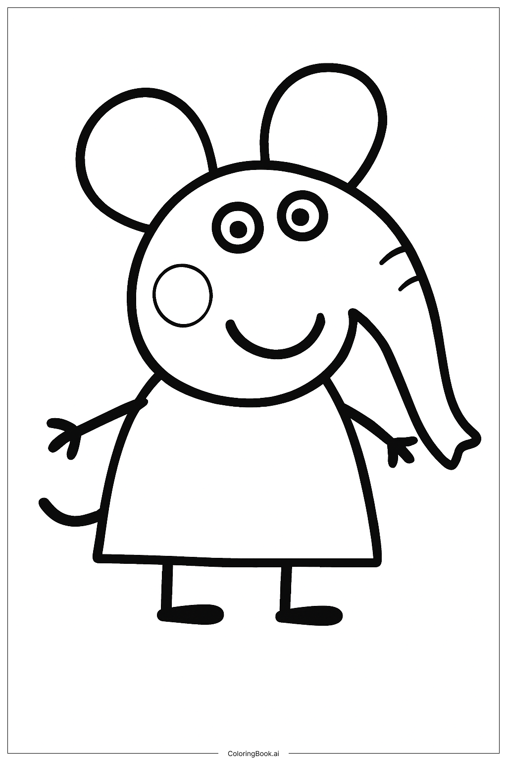  Peppa Pig's Emily Elephant Coloring Page 