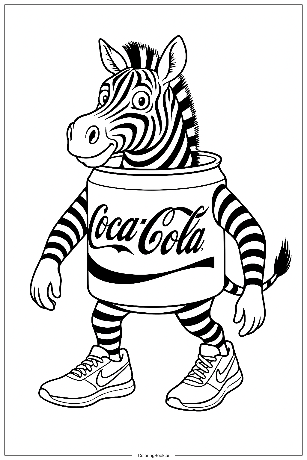  Página para colorear de Cocacolini Zebrini Standing 