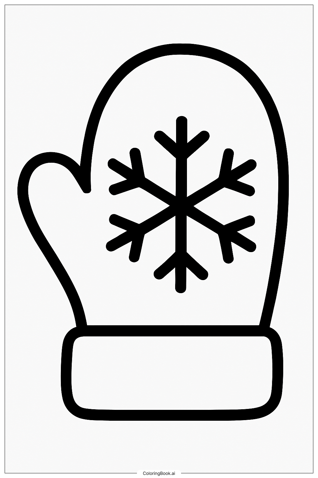 Pink Snowflake Mitten Coloring Page