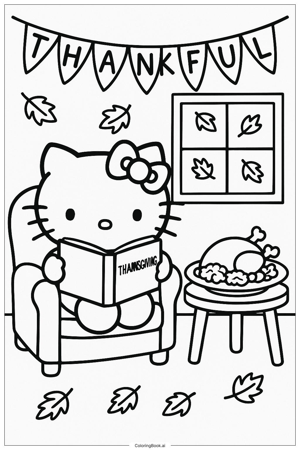  Hello Kitty Erntedank-Lesung Eine dankbare Geschichte Ausmalseite 