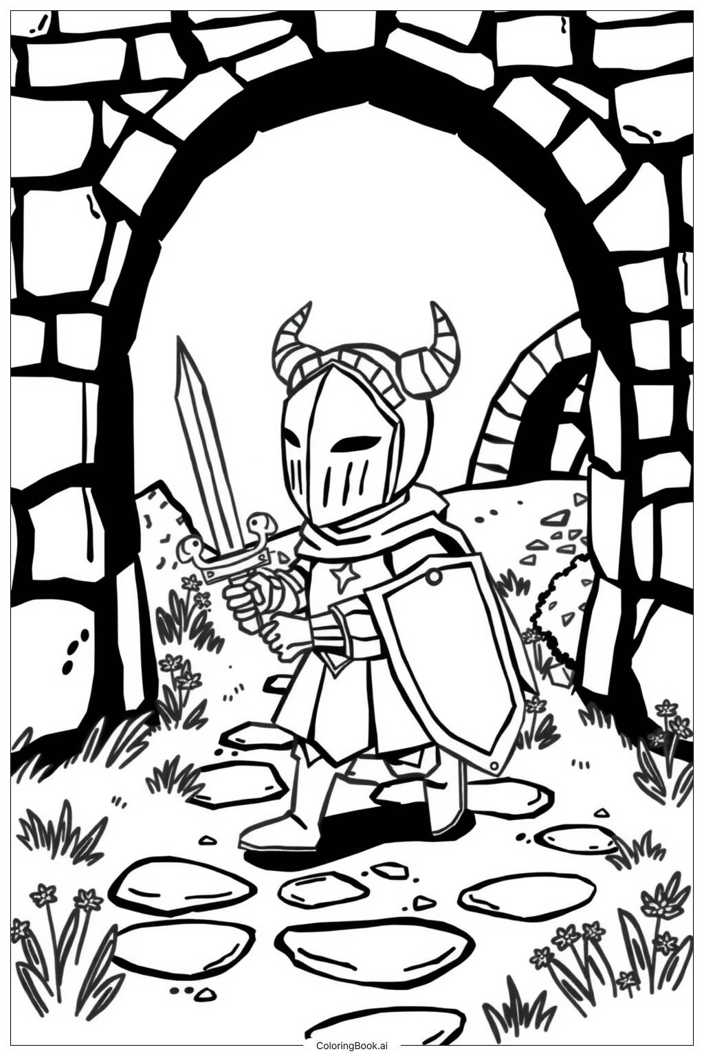  Hollow Knight's Journey Through Darkness Coloring Page 