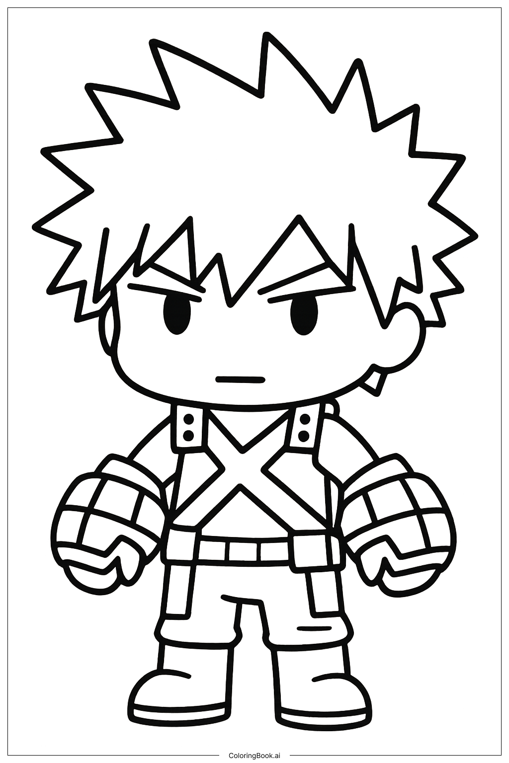  Chibi My Hero Academia Bakugo Coloring Page 