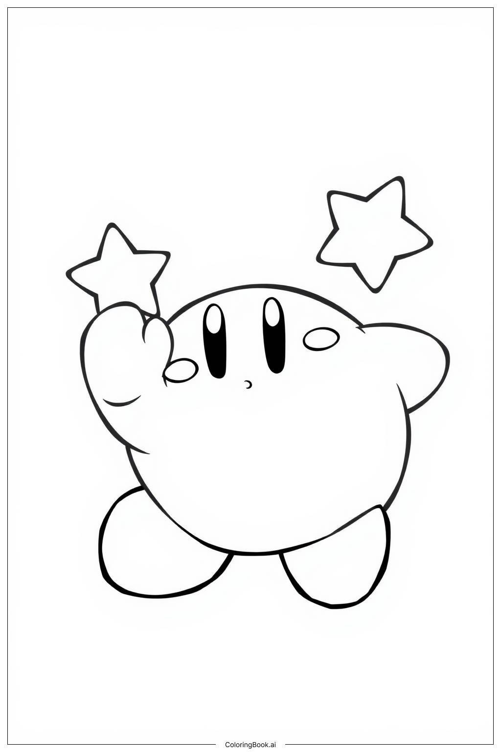  Kirby discovering new powers Coloring Page 