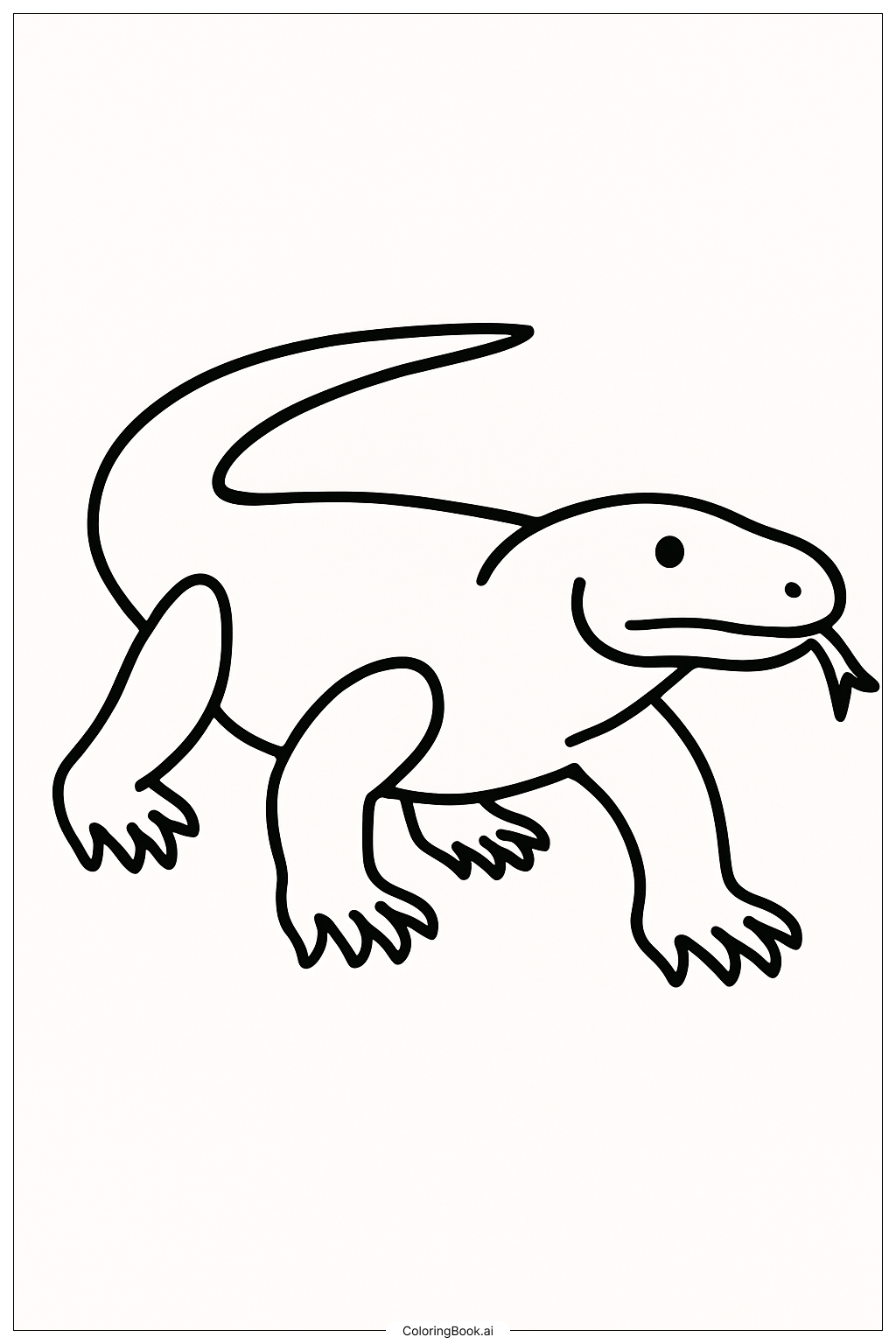  Gehender Komodowaran Ausmalseite 