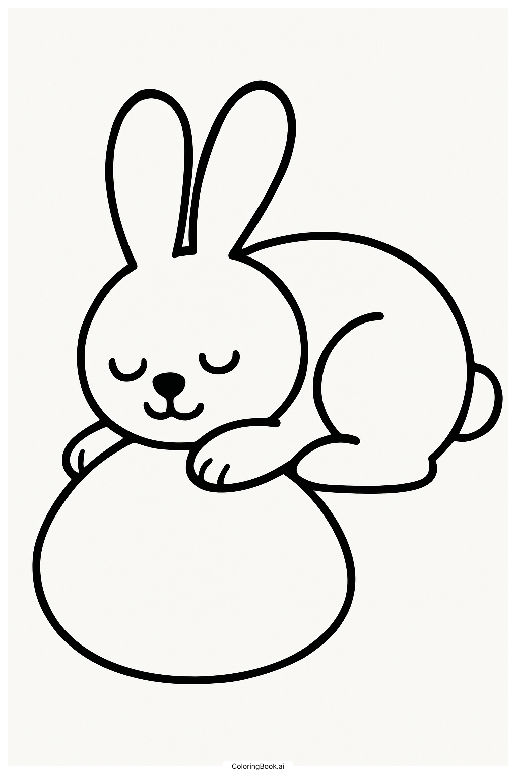 Easter Bunny Sleeping Coloring Page