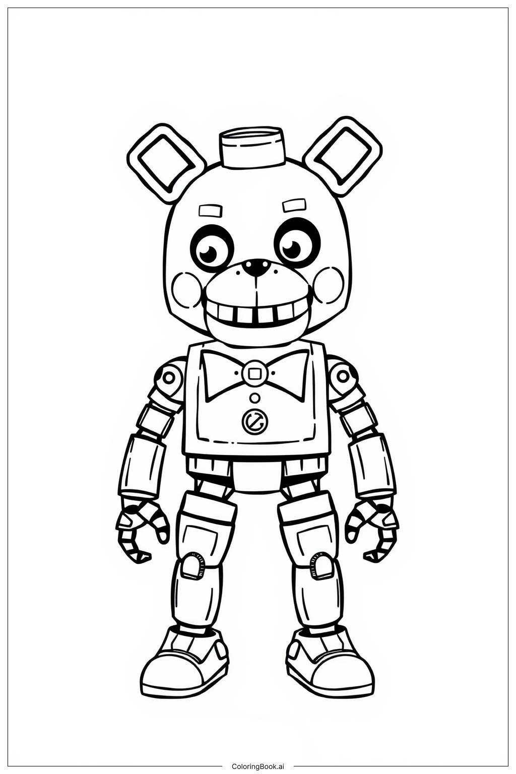  five nights at freddy showdown with Mangle Coloring Page 