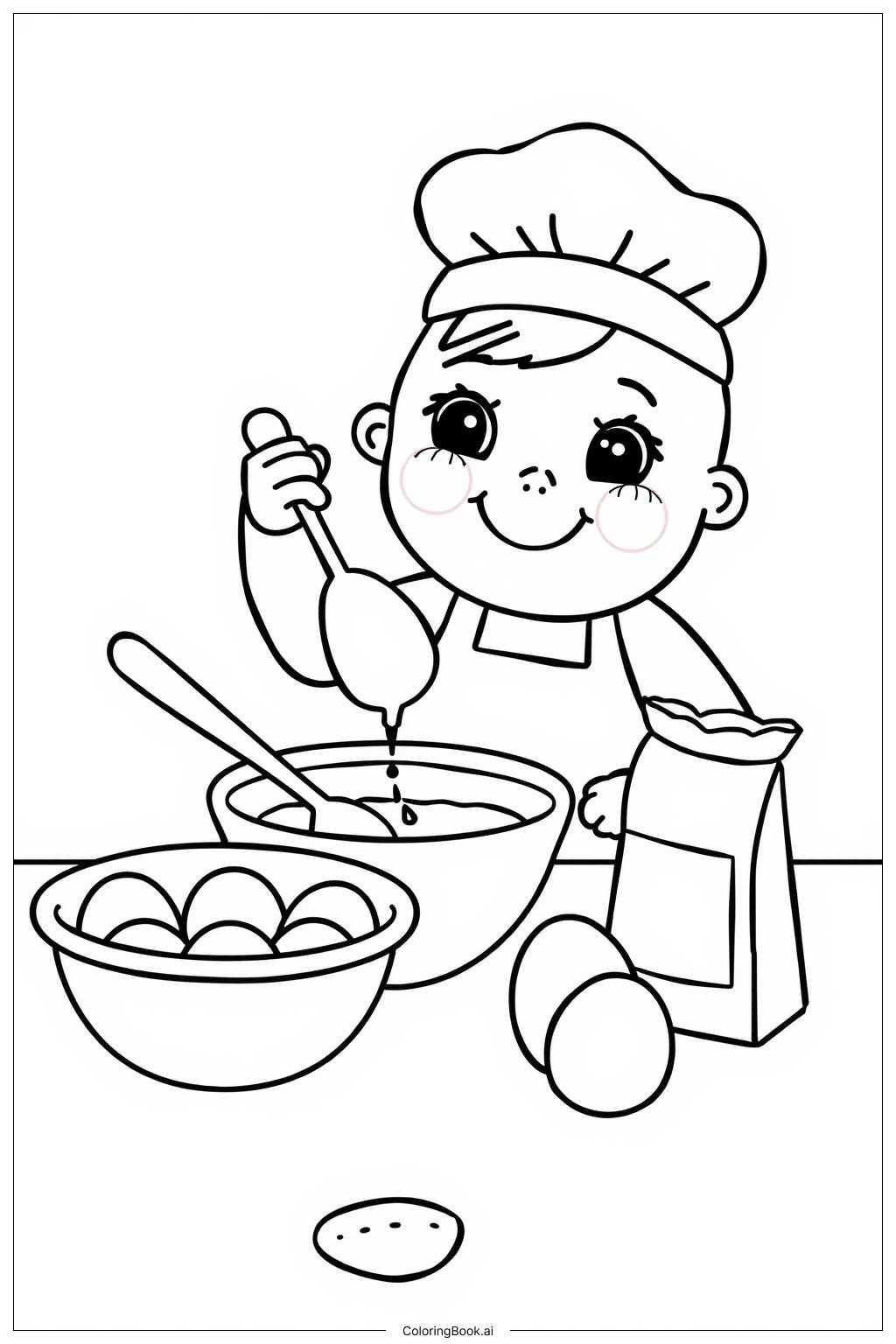  Cake Baking Adventure Coloring Page 