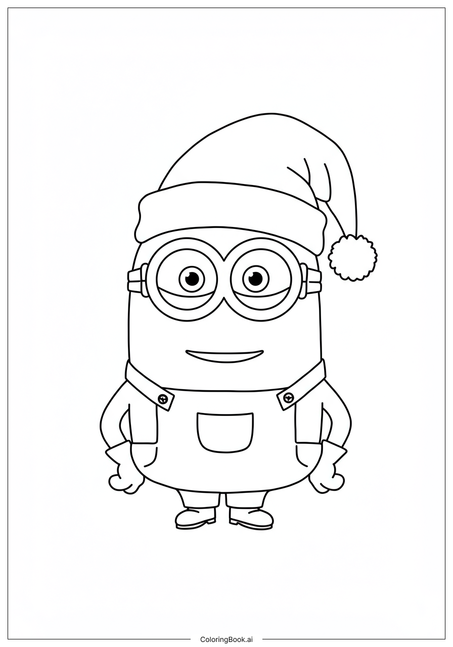  Trang tô màu Minion Đội Mũ Ông Già Noel 