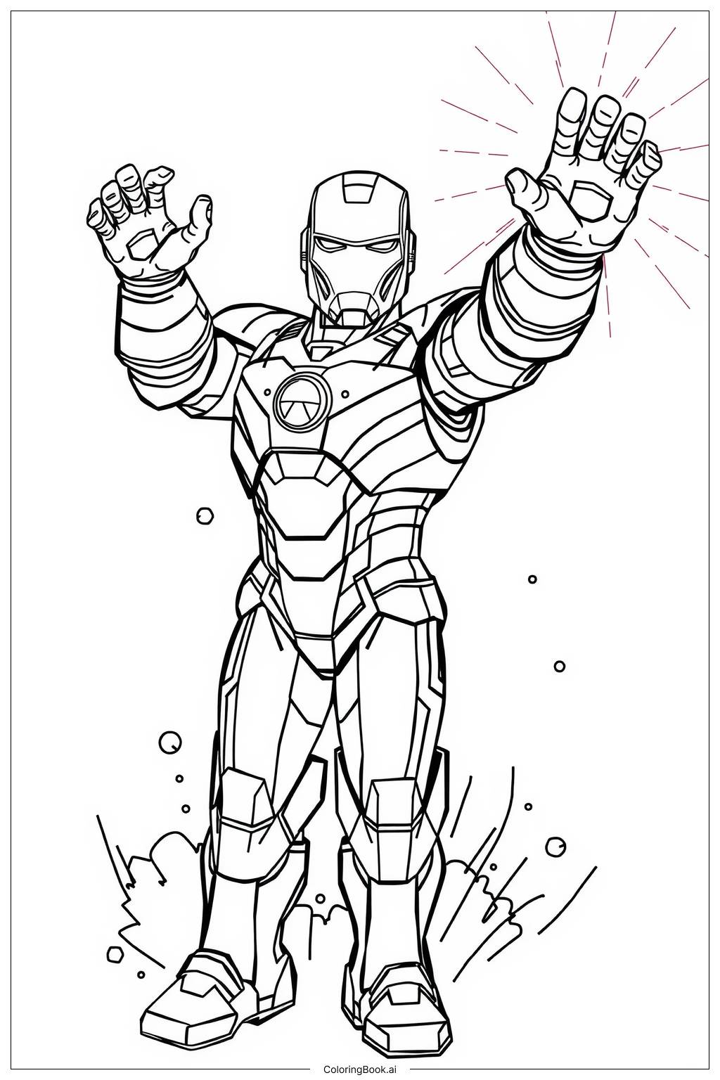  Página para colorir de Iron Man Mark 85 Posição de Batalha 