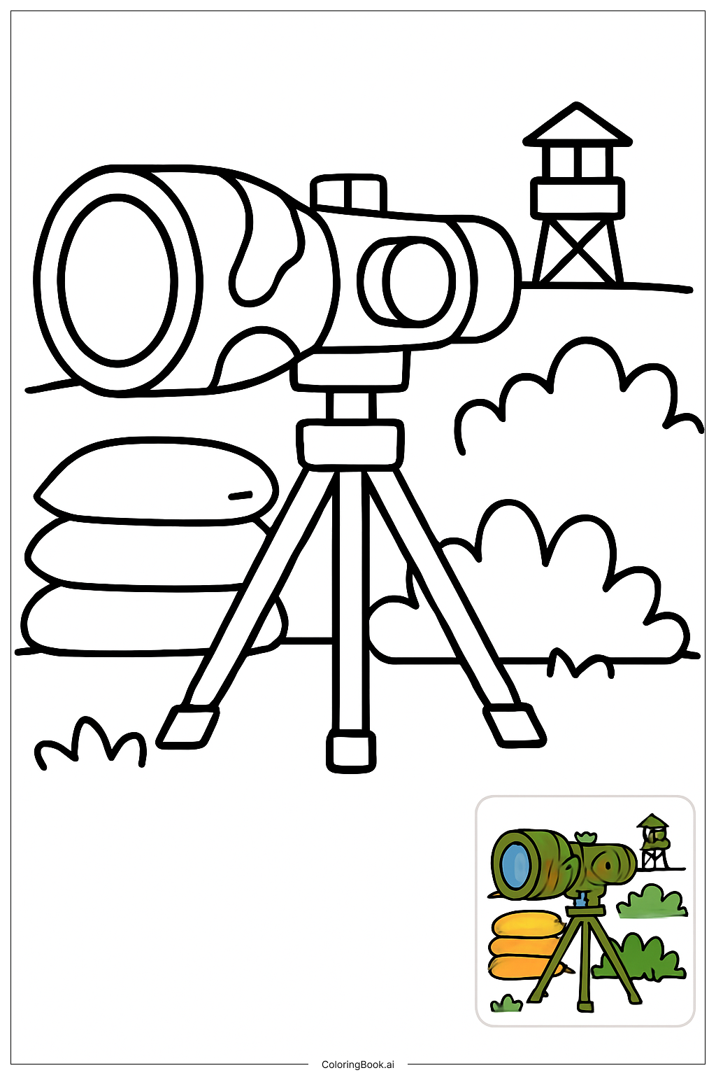  Page de coloriage Fusil de précision de l'armée 
