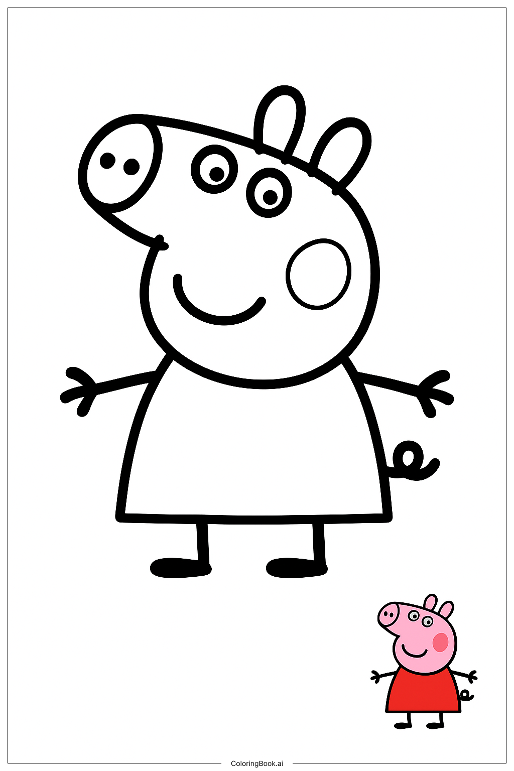  Página para colorear de Dibujos de Peppa Pig 