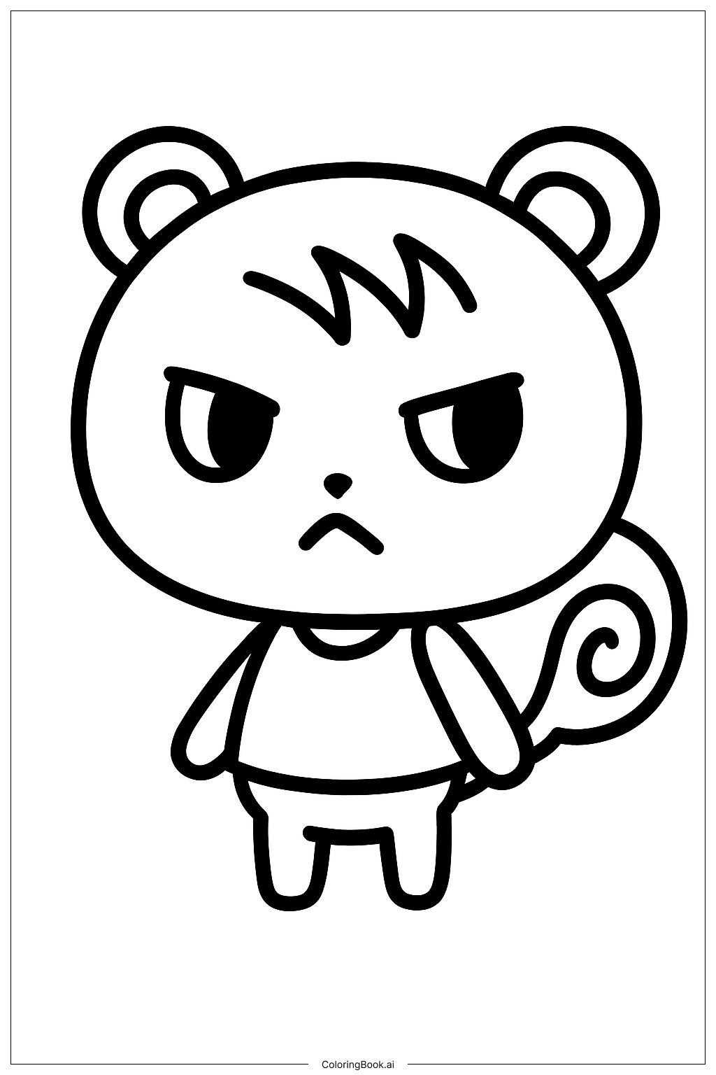  Animal Crossing Dorfbewohner Marshal Porträt Ausmalseite 