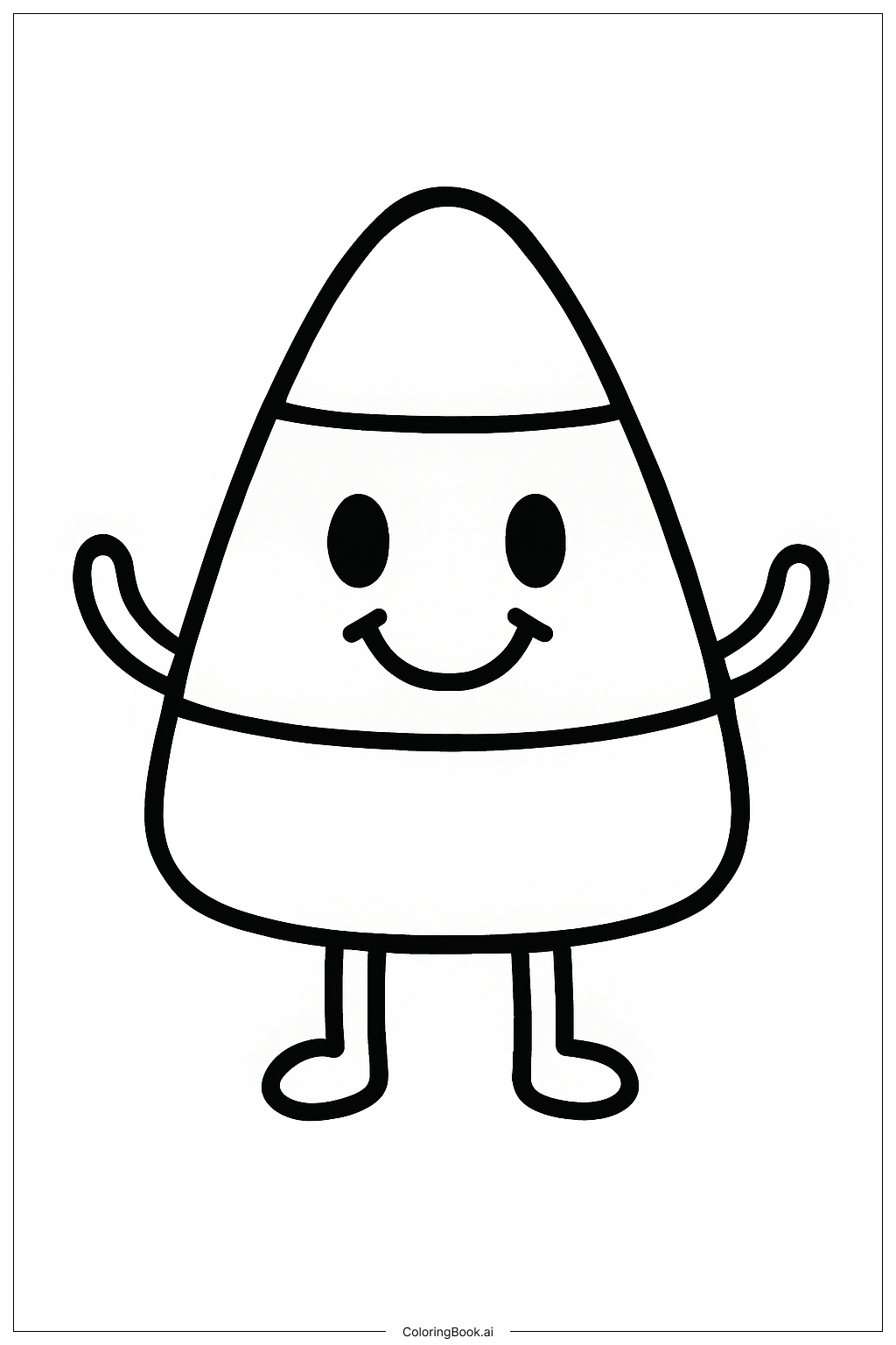  ハッピーキャンディコーンキャラクターの塗り絵ページ 