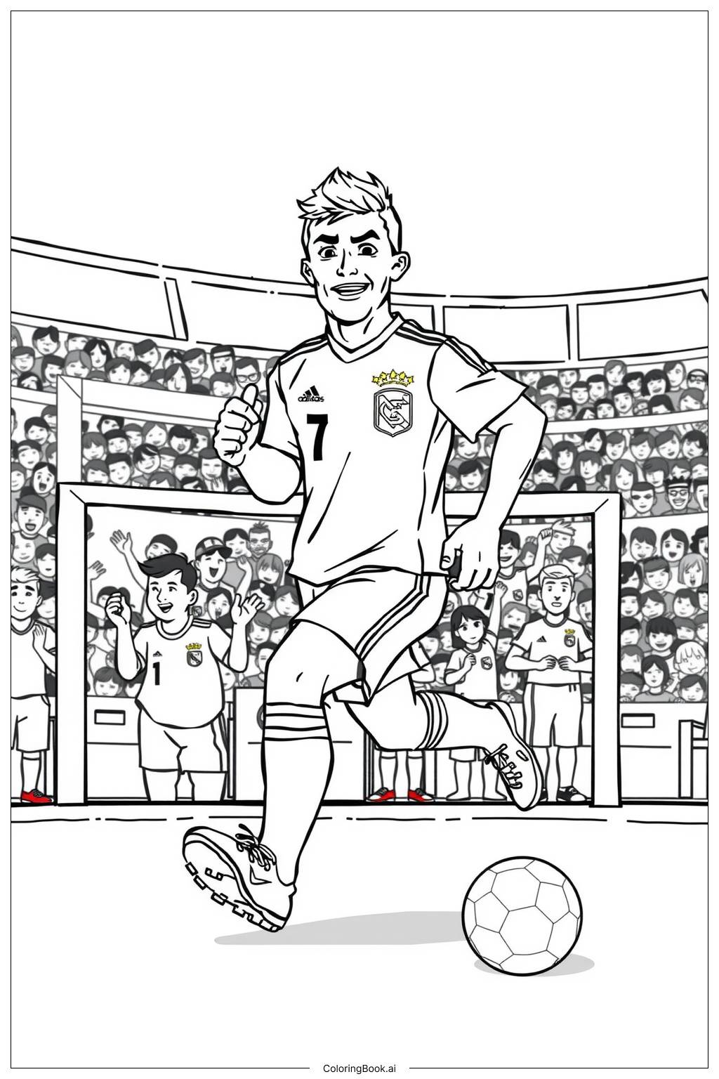  Ronaldo Playing in a Championship Final Coloring Page 