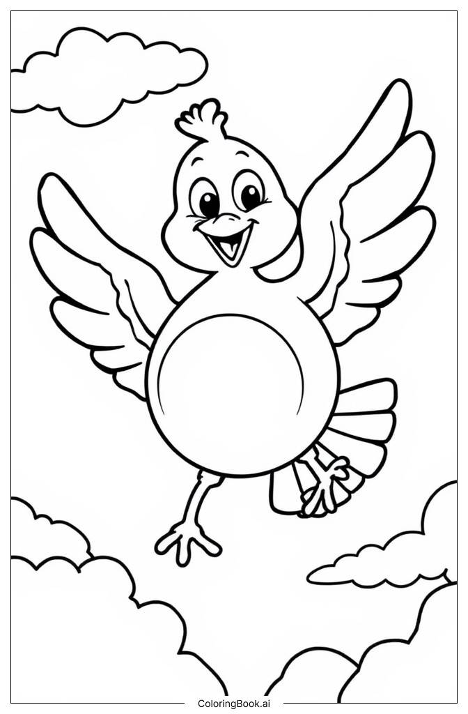  Big Bird Flying Coloring Page 