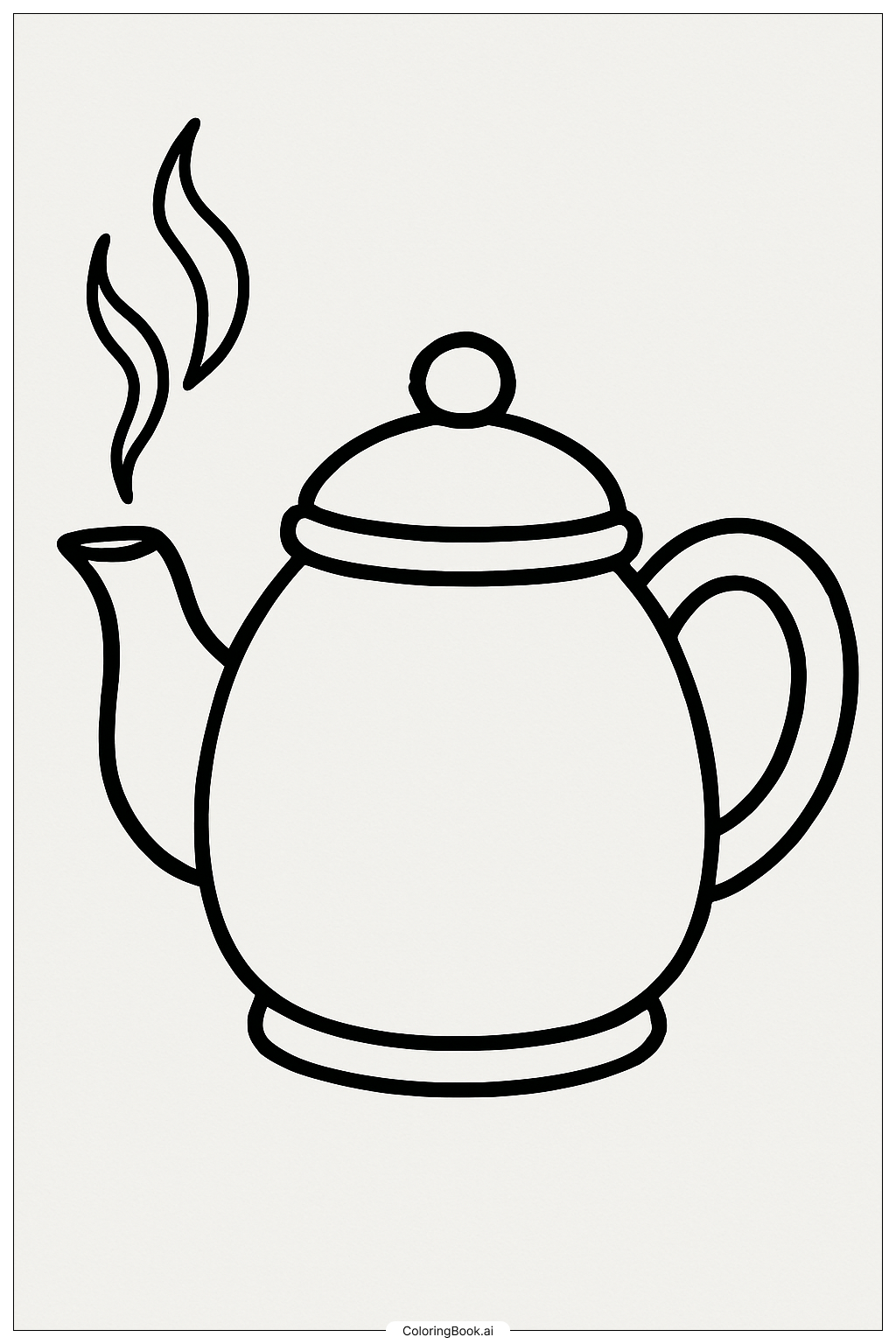  A Cozy Teapot Steaming Coloring Page 