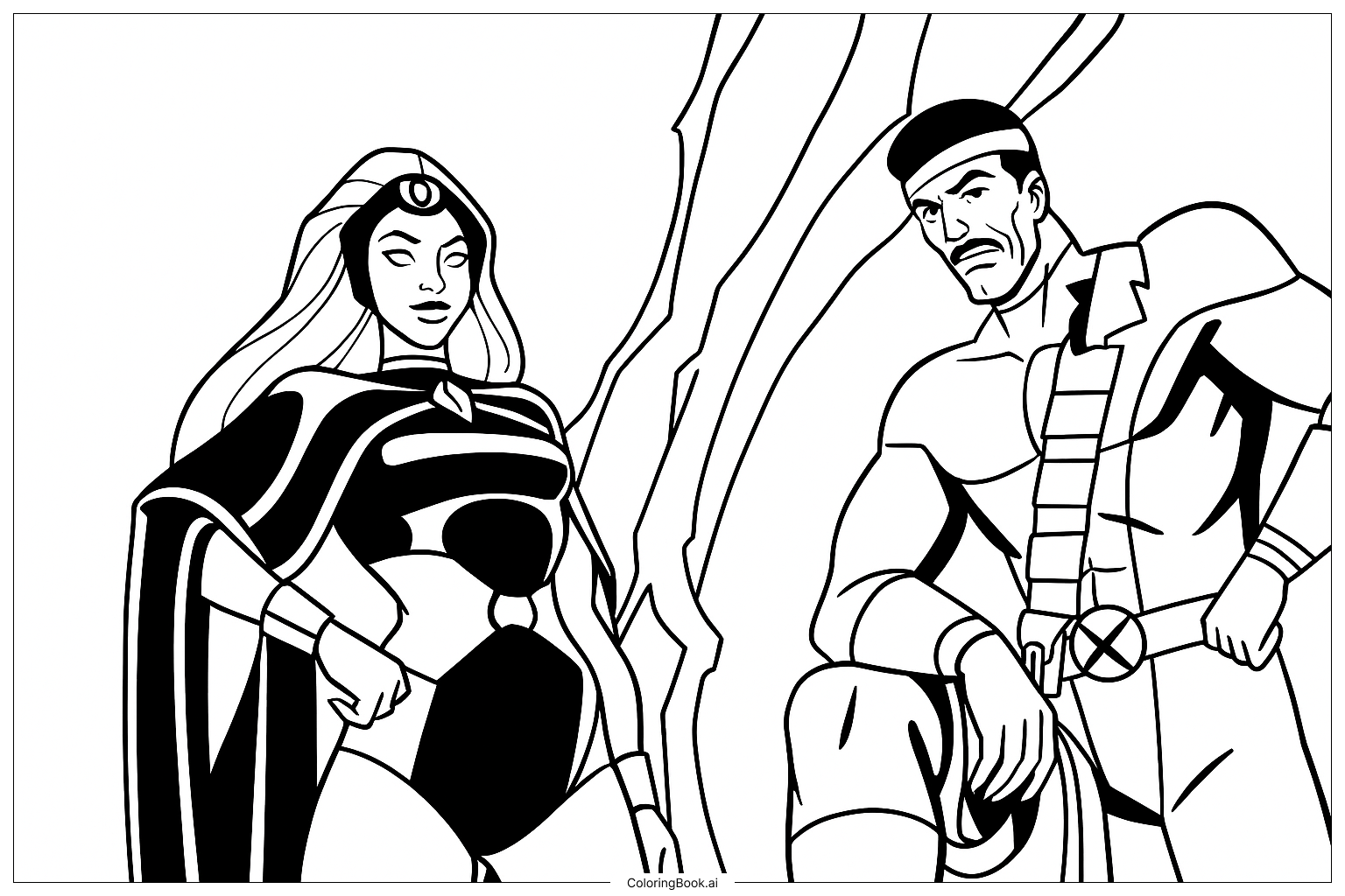 X-Men Storm And Corsair Coloring Page