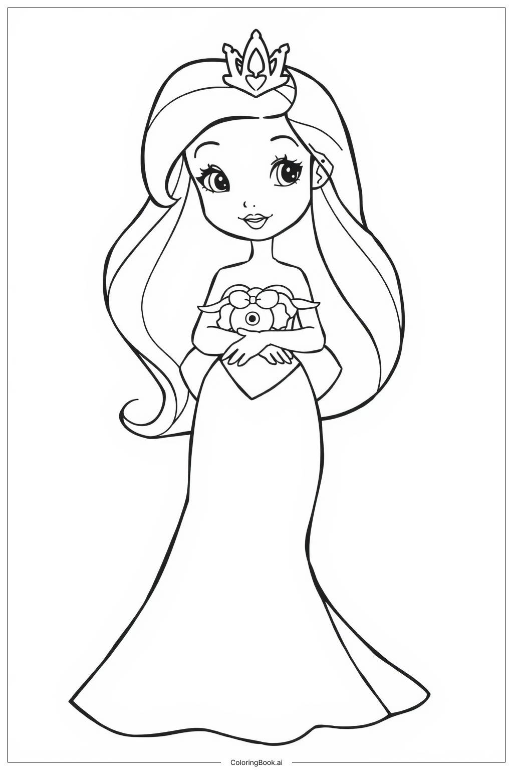  ariel wedding dress Coloring Page 