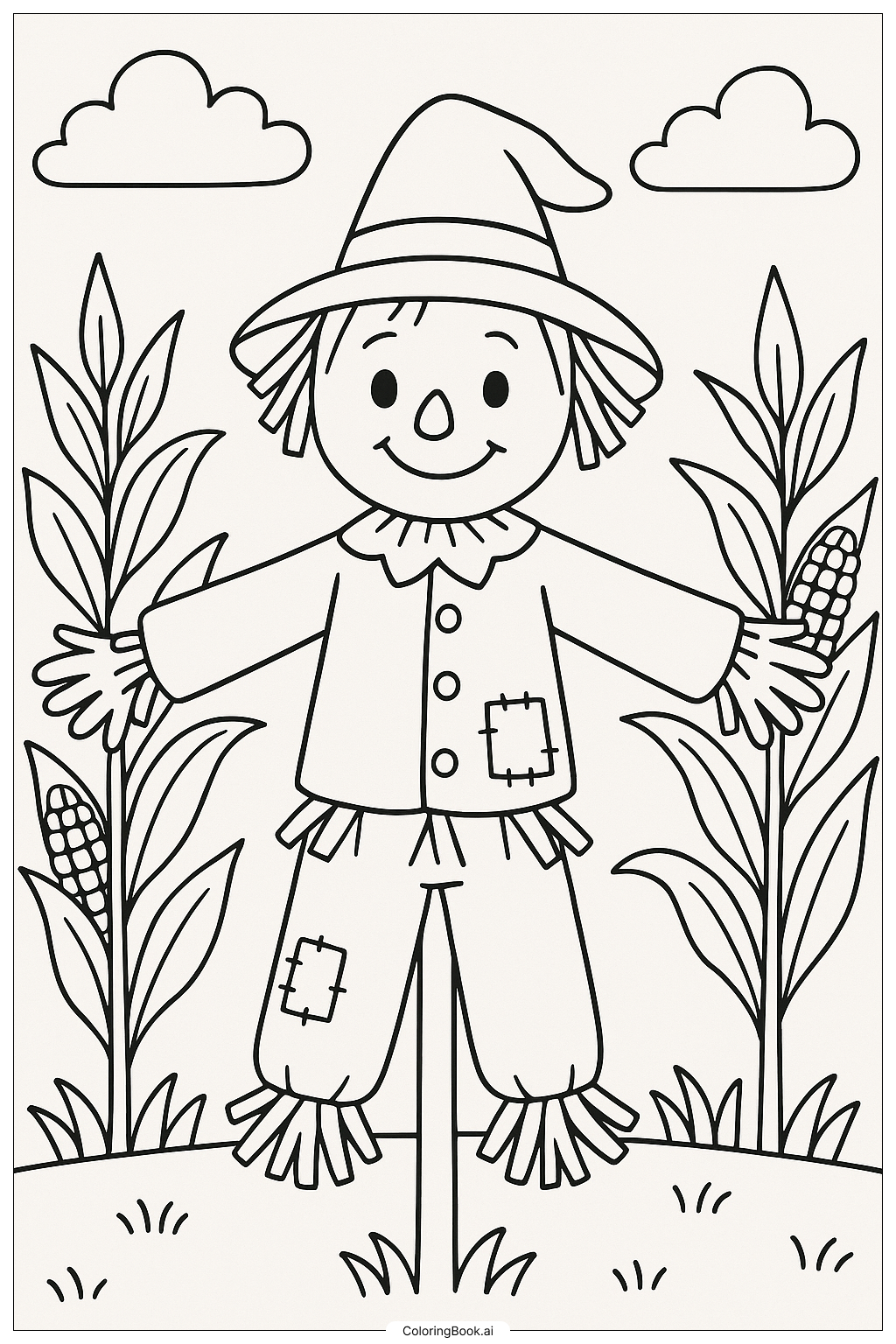 The Scarecrow From The Wizard Of Oz Coloring Page